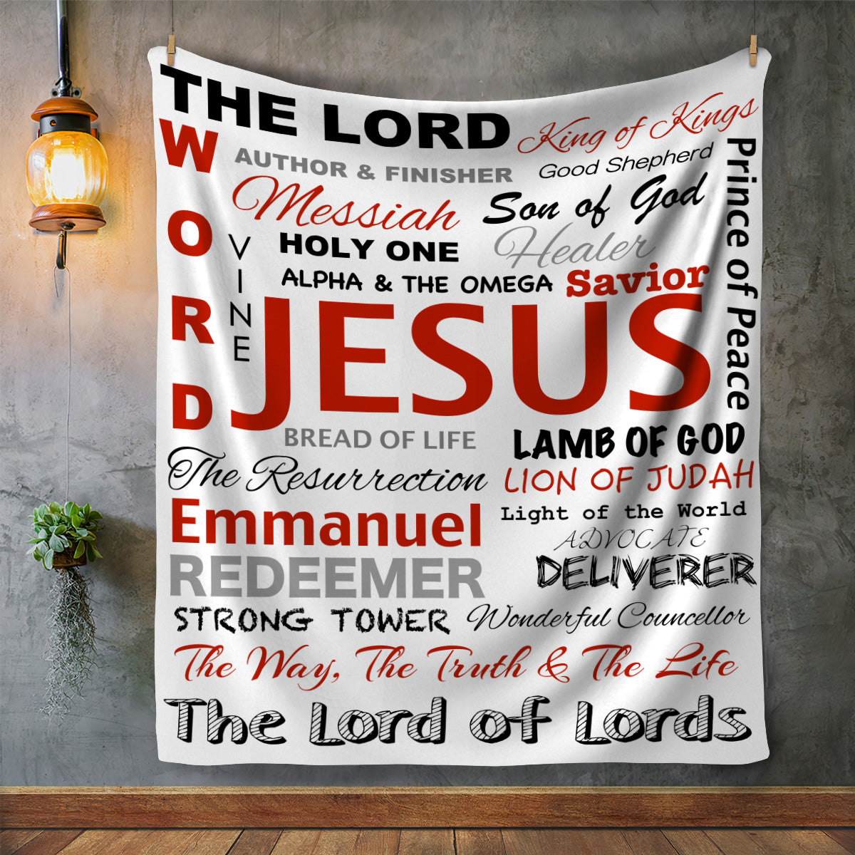 Names of Jesus - Premium MINK SHERPA "Throw" Blanket 50x60
