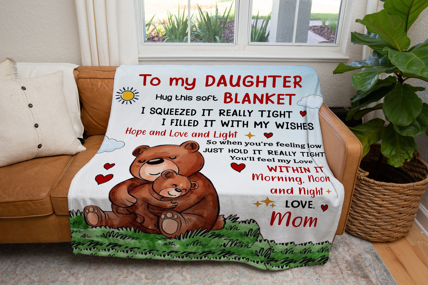 Daughter Teddy Bear - Premium MINK SHERPA Blanket