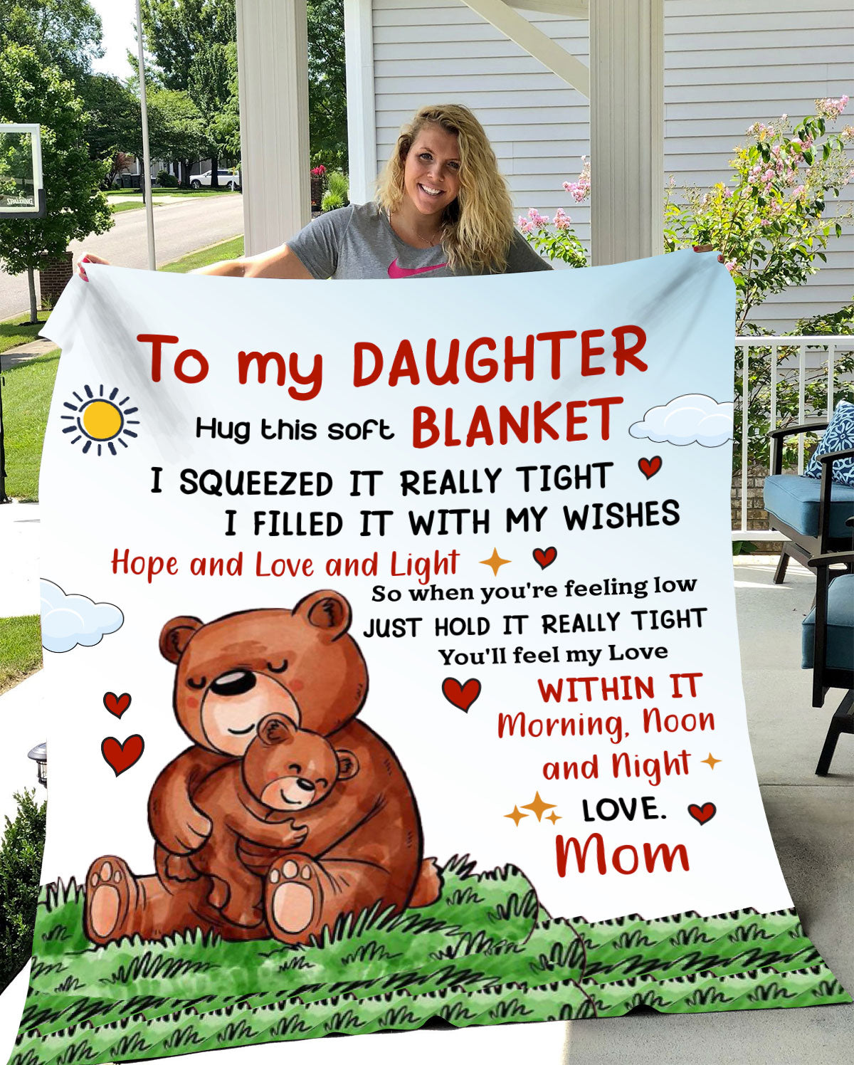 Daughter Teddy Bear - Premium MINK SHERPA Blanket