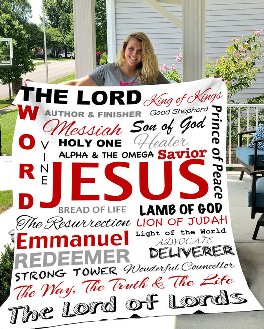 Names of Jesus - Premium MINK SHERPA "Throw" Blanket 50x60