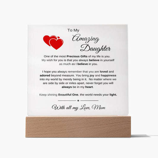 Acrylic Plaque - DAUGHTER (Love, Mom)