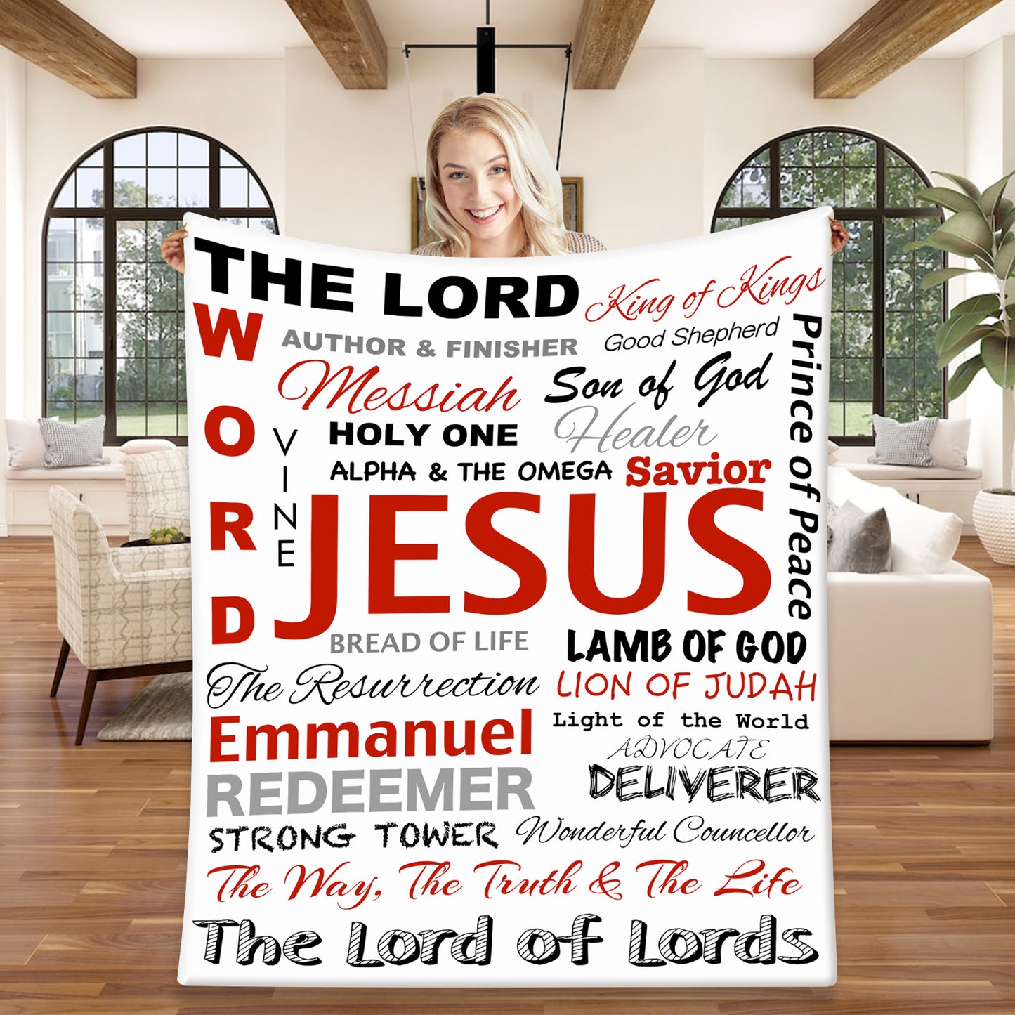 Names of Jesus - Premium MINK SHERPA "Throw" Blanket 50x60