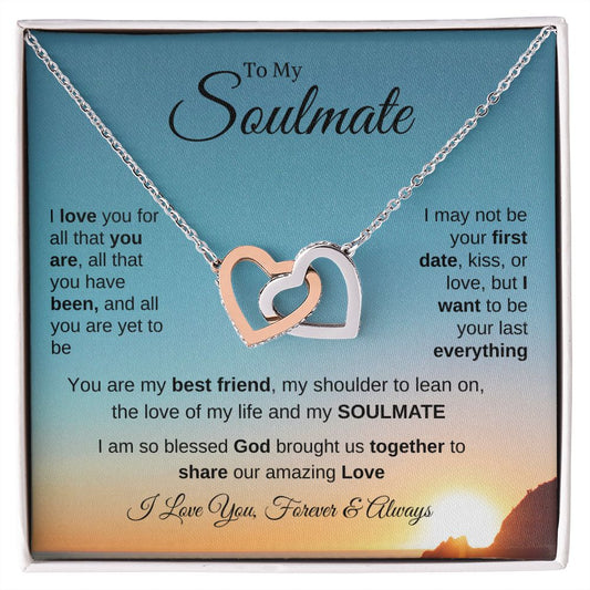 Interlocking Hearts Necklace - SUNSET