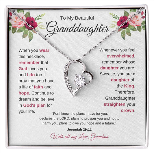 Forever Love Necklace - GRANDDAUGHTER - Jeremiah 29:11