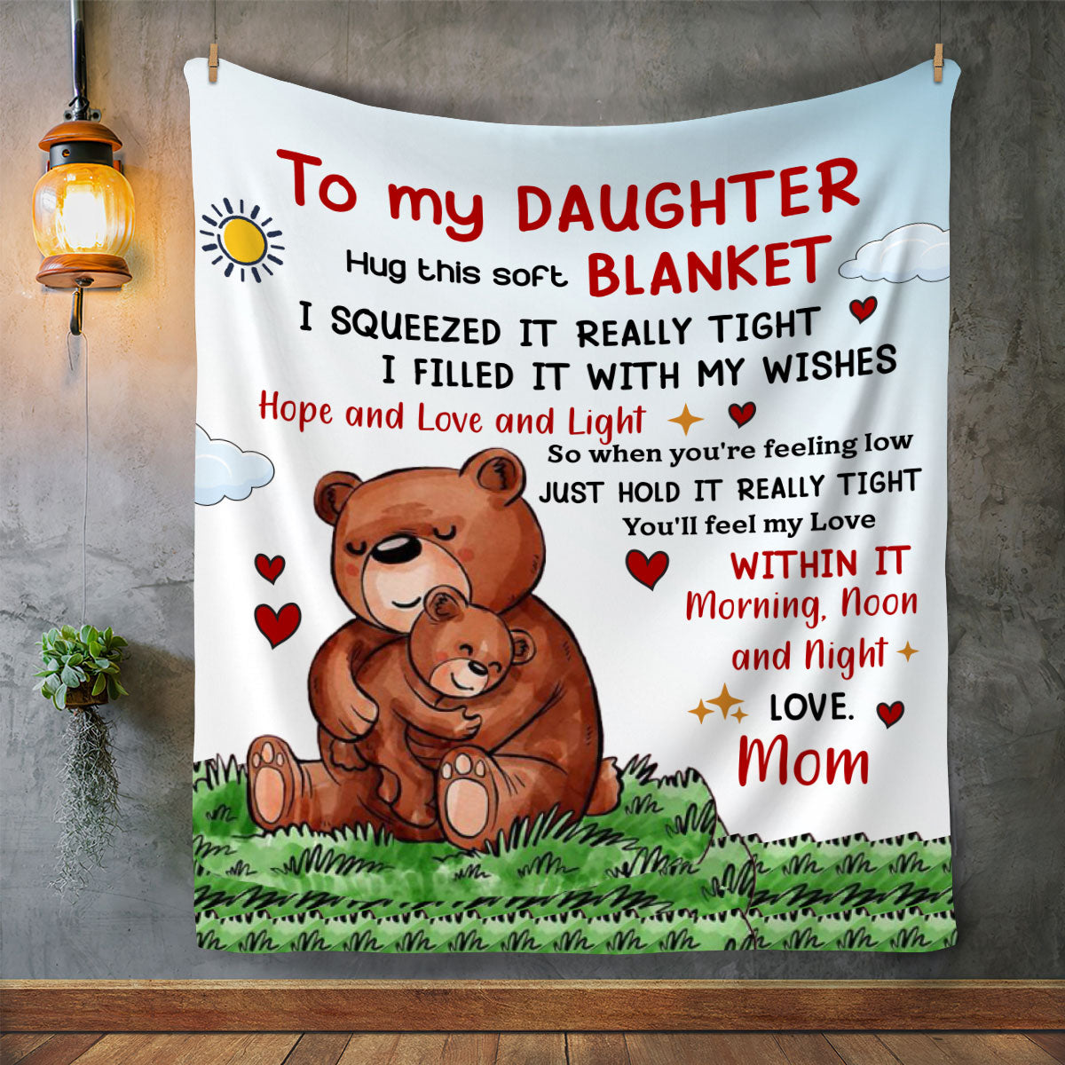 Daughter Teddy Bear - Premium MINK SHERPA Blanket