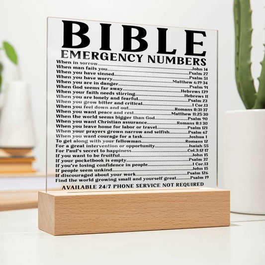 ACRYLIC - Bible Emergency Scriptures