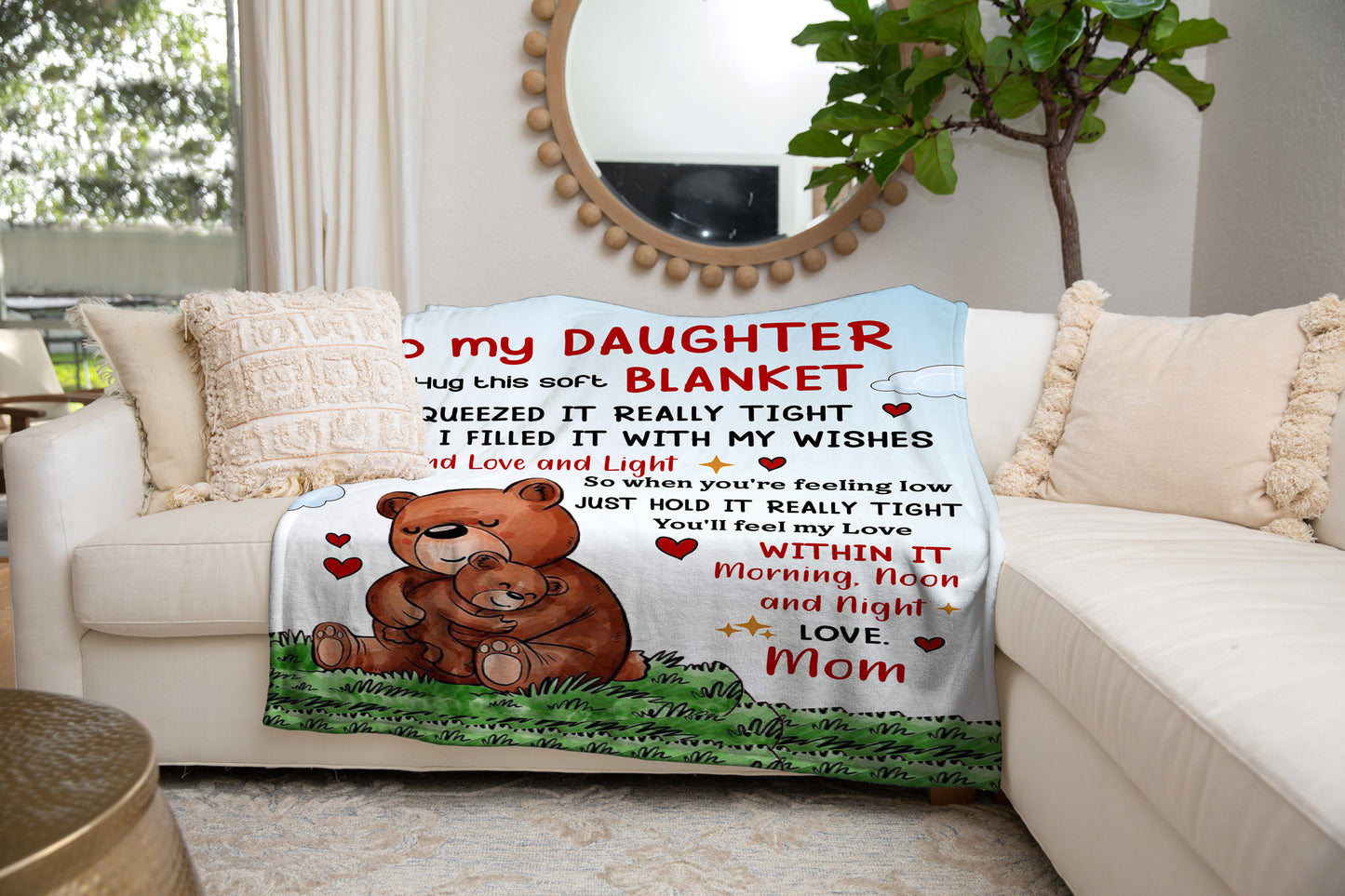 Daughter Teddy Bear - Premium MINK SHERPA Blanket