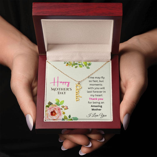 Vertical Name Necklace - Mother's Day